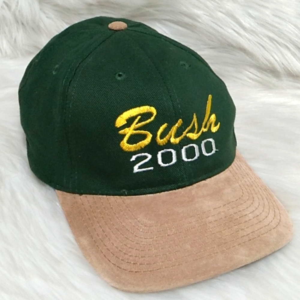 FLASH SALE! RARE! NWOT Vintage Bush 2000 Suede Bill Toppers Hat OSFM Collectible
